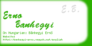 erno banhegyi business card